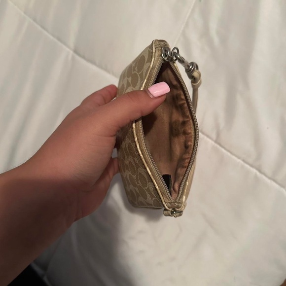 Coach Signature Wristlet in Tan and Pink - Picture 3 of 3